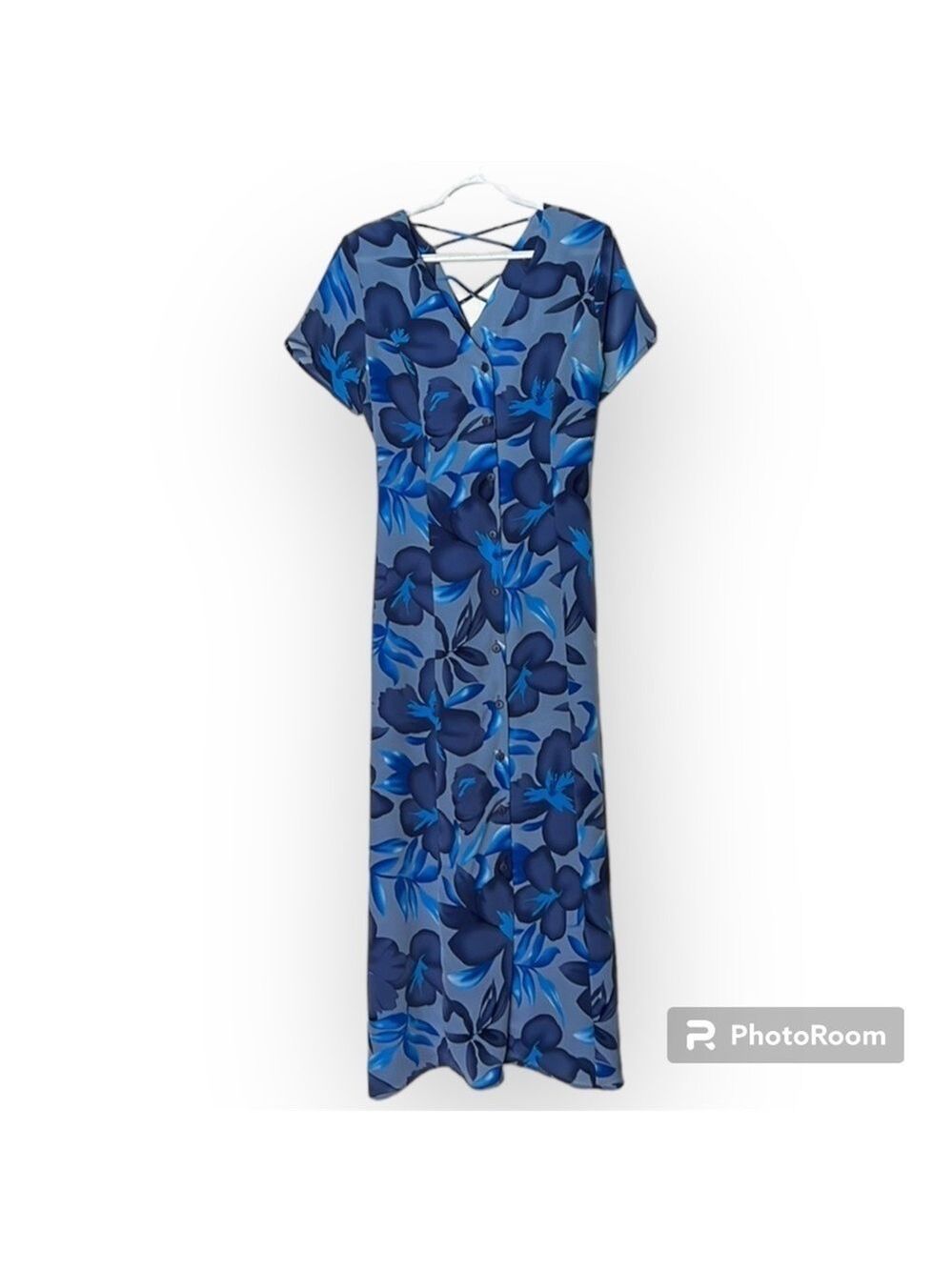 Penman’s Blue Vintage Floral Button Down Short Sleeved Size Small